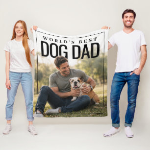 World's Beste Hond Papa FotoPop Fleece Deken