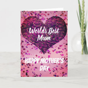 Worlds Beste Mum Roze Moederdag Feestdagen Kaart