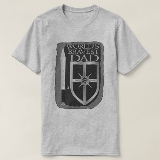 Worlds Bravest Dad T-shirt (Design voorkant)
