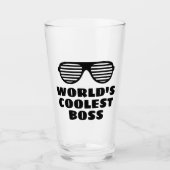 World's Coolest Boss amusant verre de bière cadeau (Devant)