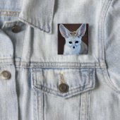 Worlds Cutest Fennec Fox Vierkante Button 5,1 Cm (In situ)
