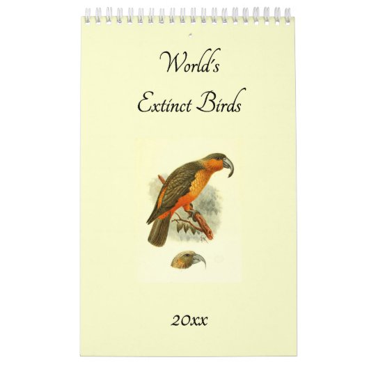Worlds Extinct Birds  Art Birders 2026 Muur Kalender (Hoes)