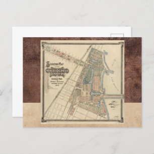 World's Fair Chicago Souvenir Map, 1893 Briefkaart