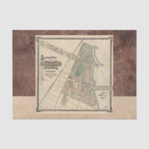 World's Fair Chicago Souvenir Map, 1893-decoupage Tissuepapier