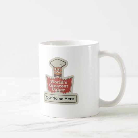 World's Greatest Baker Retro Cartoon Custom Mug (Droite)