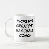 "World's Greatest Baseball Coach" Mug (Gauche)