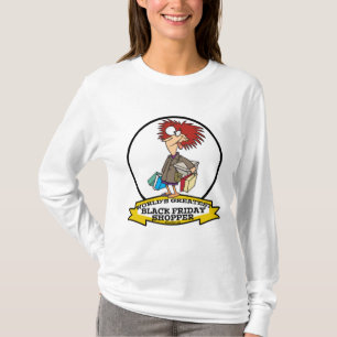 WORLDS GREATEST BLACK FRIDAY SHOPPER CARTOON T-SHIRT