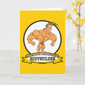 WORLDS GREATEST BODYBUILDER MAN CARTOON KAART (Gele Bloem)