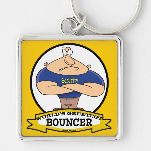 WORLDS GREATEST BOUNCER MANNEN CARTOON SLEUTELHANGER (Voorkant)