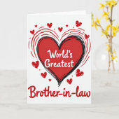 Worlds Greatest Brother In Law Card Kaart (Gele Bloem)