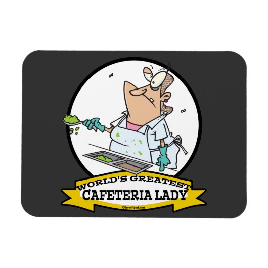 WORLDS GREATEST CAFETERIA LADY CARTOON MAGNEET (Horizontaal)