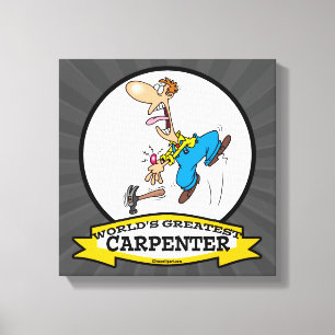 WORLDS GREATEST CARPENTER II MANNEN CARTOON CANVAS AFDRUK
