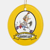 WORLDS GREATEST CLEANING LADY CARTOON KERAMISCH ORNAMENT (Links)