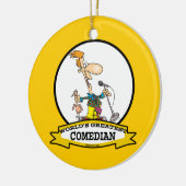 WORLDS GREATEST COMEDIAN MANNEN CARTOON KERAMISCH ORNAMENT (Links)