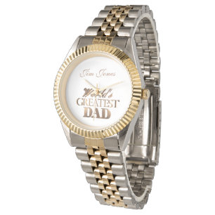 World's Greatest Dad Elegant Typography Naam toevo Horloge