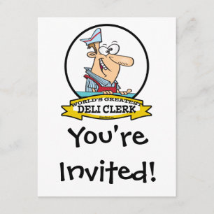 WORLDS GREATEST DELI CLERK MANNEN CARTOON KAART