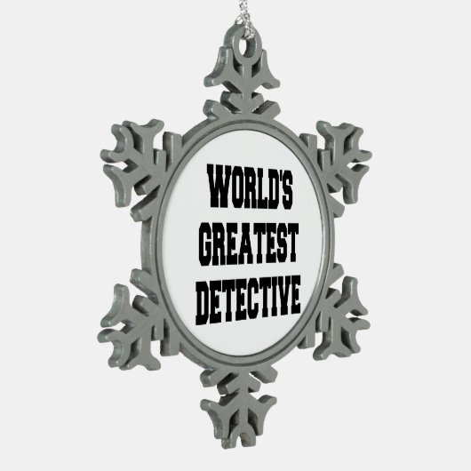 Worlds Greatest Detective Tin Sneeuwvlok Ornament (Links)