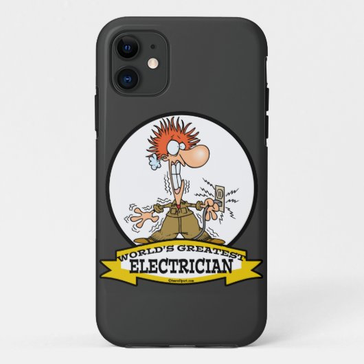WORLDS GREATEST ELEKTRICIAN MAN CARTOON Case-Mate iPhone CASE (Achterkant)