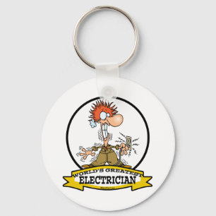 WORLDS GREATEST ELEKTRICIAN MAN CARTOON SLEUTELHANGER
