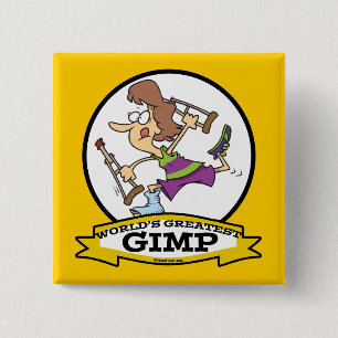 WORLDS GREATEST GIMP VROUWEN CARTOON VIERKANTE BUTTON 5,1 CM