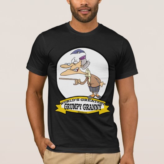 WORLDS GREATEST GRUMPY GRANNY CARTOON T-SHIRT (Voorkant)