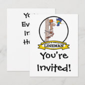 WORLDS GREATEST LINEMAN MANNEN CARTOON KAART (Voorkant / Achterkant)