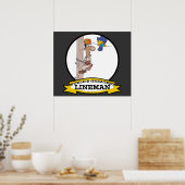 WORLDS GREATEST LINEMAN MANNEN CARTOON POSTER (Keuken)
