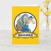 WORLDS GREATEST MAILMAN MAN CARTOON KAART (Gele Bloem)