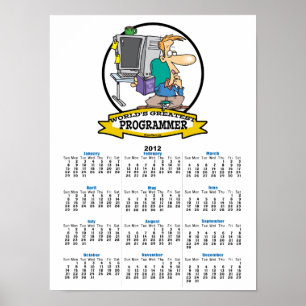 WORLDS GREATEST PROGRAMMER MANNEN CARTOON POSTER