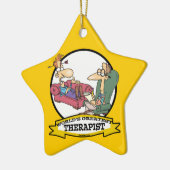 WORLDS GREATEST THERAPIST MANNEN CARTOON KERAMISCH ORNAMENT (Links)