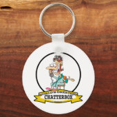 WORLDS GROATEST CHATTERBOX VROUWEN CARTOON SLEUTELHANGER (Voorkant)