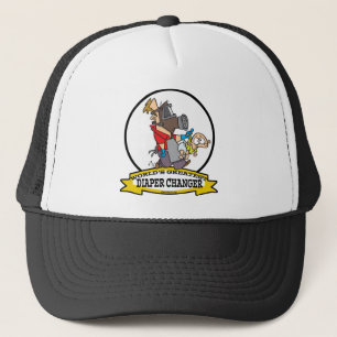 WORLDS GROATEST DIAPER CHANGER DAD CARTOON TRUCKER PET