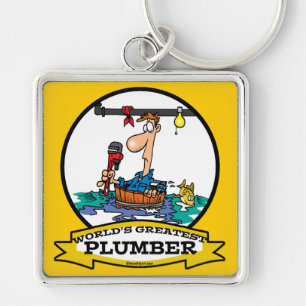 WORLDS GROATEST PLUMBER IV MANNEN CARTOON SLEUTELHANGER