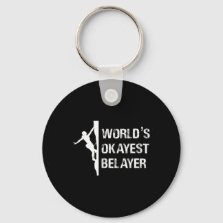 Worlds Okayest Belayer Climbing Hiking Girls Gift  Sleutelhanger