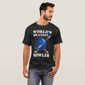 World's Okayest Bowler  Bowling Player T-shirt (Voorkant volledig)