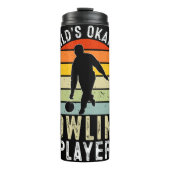 World's Okayest Bowling Player Graphic Thermosbeker (Voorkant)