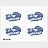 Worlds Okayest Drummer Rechthoekige Sticker (Vel)