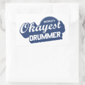 Worlds Okayest Drummer Rechthoekige Sticker (Tas)