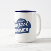 Worlds Okayest Drummer Tweekleurige Koffiemok (Voorkant rechts)