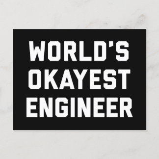 World's Okayest Engineer Funny Quote Briefkaart