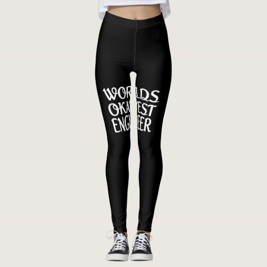 worlds okayest engineer leggings (Voorkant)