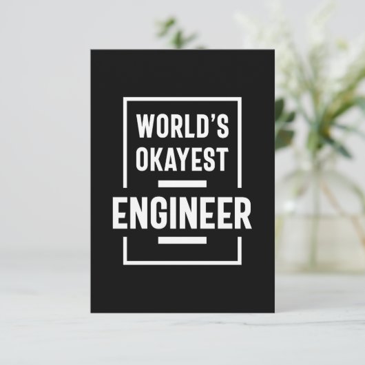 World's Okayest Engineer RSVP Kaartje (Staand voorkant)