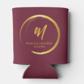 Worlds Okayest Golfer Gold Monogram Blikjeskoeler (Achterkant)