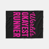 Worlds Okayest Runner Funny Sarcastic Running Srts Fleece Deken (Voorkant (Horizontaal))