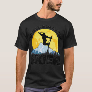 Worlds Okayest Skier Retro  Ski Lover Skiin T-shirt