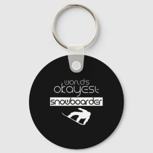 Worlds Okayest Snowboarder Winter Snowboard Snowbo Sleutelhanger