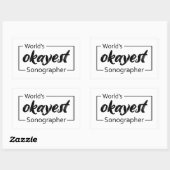 World's Okayest Sonographer Rechthoekige Sticker (Vel)
