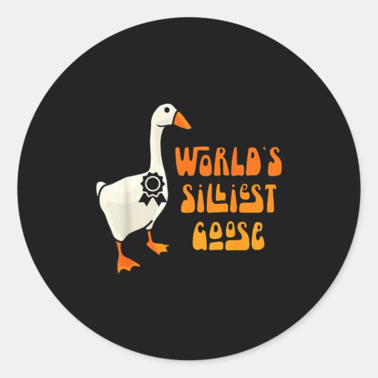 World's Silliest Goose Funny Goose Lovers  Ronde Sticker (Voorkant)