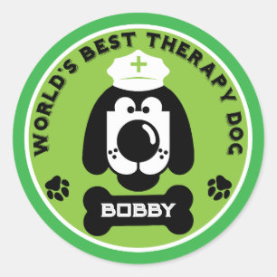 World's Therapy Helper Dog Ronde Sticker