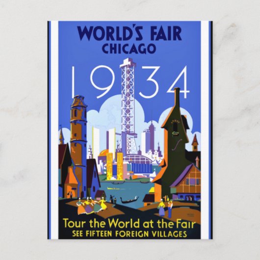 World's Trade Fair, Chicago 1934 Briefkaart (Voorkant)